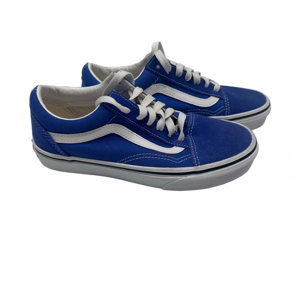 Vans Old Skool shoes in a dazzling blue canvas and suede Size M4/ W 5.5 NWOB - Picture 4 of 5